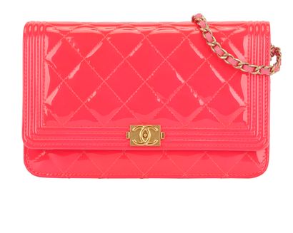 WOC Boy Bag, &pound;1,600, Handbags, Pink, Patent Leather, Front view